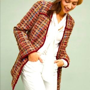 Anthropologie tweed blazer jacket